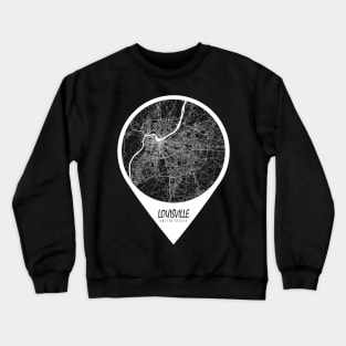 Louisville, Kentucky, USA City Map - Travel Pin Crewneck Sweatshirt